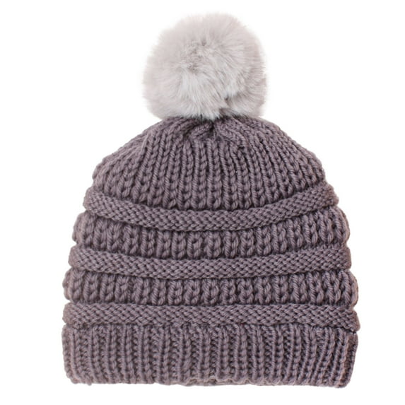 Karoyedx Kids Baby Hat Toddler Baby Boys Girls Knitted Cap Beaniess Pompom Elastics Turban Winter Warm Hat Grey Size,One Size