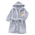 thumbnail image 1 of Karoyedx Kids Bathrobe With Hood Toddler Flannel Robes Girls Boys Fleece Elastic Waistband Pockets Towel Bathrobes Kids Solf Warm Grey Size,18-24 Months, 1 of 5