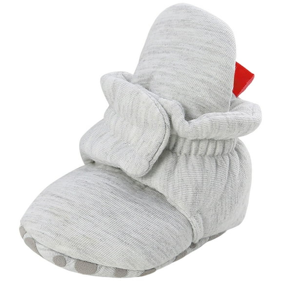 Karoyedx Kids Boys Winter Boots Newborn Infant Baby Girls Boys Warm Fleece Winter Booties First Walkers Slippers Shoes Light Gray Size,5.5