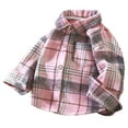thumbnail image 1 of Karoyedx Kids Button Down Shirt Boys Girls Flannel Plaid Shirts Long Sleeve Fall Western Button Down Shirt Vintage Lightweight Pink Size,7-8 Years, 1 of 4