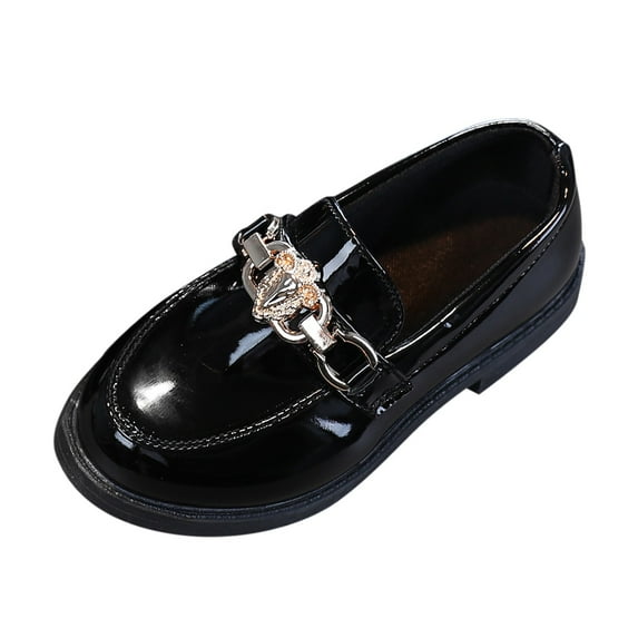 Karoyedx Kids Dress Shoes Toddler Boys Girls Classic Dress Shoes Little Kid PU Leather Comfort Rubble Sole Oxford School Uniform Wedding Flats Black Size,12.5