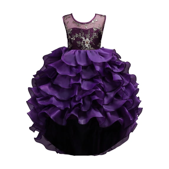 Karoyedx Kids Dresses for Girls Tutu Dress for Girls Sparkly Tulle Princess Birthday Party Prom Outfit Toddler Girls Sneaker Ball Gown Dress Purple Size,18-24 Months