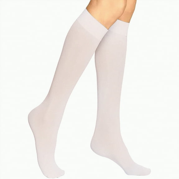 Karoyedx Kids Girls'Seamless Crew Socks Girls Sheer Knee High Stockings Girls Dress Accessories White Size,L