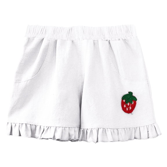 Karoyedx Kids Girls Sport Shorts Toddler Girls Shorts Lightweight Bike Shorts Elastic Waist with Pockets Summer Kids White Size,12-18 Months