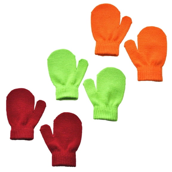 Karoyedx Kids Gloves 3 Pairs Baby Cute Knit Mittens Hot Girls Boys Of Winter Warm Gloves G Size,One Size
