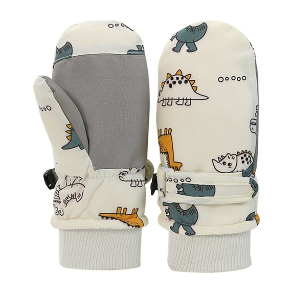 Karoyedx Kids Gloves Winter Kids Winter Snow Mittens for Little Girls Boys Thermal Warm Thick Fleece Waterproof Ski Gloves for Cold Weather White Size,2-4 Years