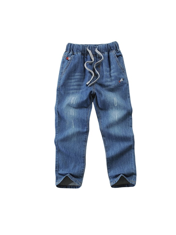 Kids Jeans Boys Jeans - Regular Fit Pull On Denim Jeans for Boys - Fashion Kids Pants for School & Casual Wear Dark Blue Size,9-10 Years