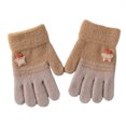 thumbnail image 1 of Karoyedx Kids Knit Gloves Winter Warm Gloves Kids Stretch Gloves Toddler Winter Full Finger Knit Glove for Children Girls Brown Size,3-6 Years, 1 of 8