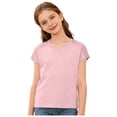 thumbnail image 1 of Karoyedx Kids Plain Tshirts Girls Toddler Girl Shirts Baby Girls Ruffle Sleeves Blouse T-Shirts Basic Cotton Tee Tops Cute Clothes Pink Size,7-8 Years, 1 of 6