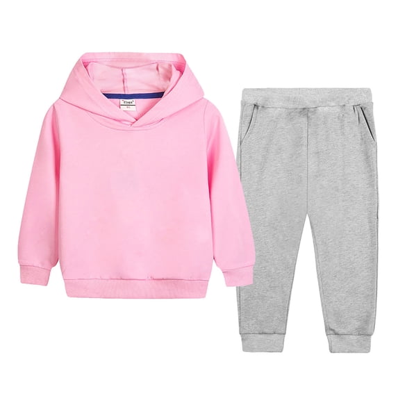 Karoyedx Kids School Clothes Toddler Boys Clothes Hoodie Sweatshirt ang Pants 2 Piece Set Boys Fashion Fall Winter Outfits Set Light Pink Size,5-6 Years