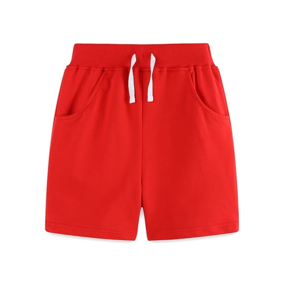 Karoyedx Kids Shorts Boys Kids Cargo Shorts for Boys Elastic Waistband with Drawstring with Double Pockets Red Size,6Y