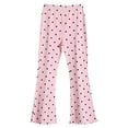 thumbnail image 1 of Karoyedx Kids Skinny Pants Girls Flare Leggings Kids Bell Bottom High Waisted Dance Yoga Flared Pants Pink Size,5-6 Years, 1 of 5