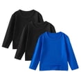 thumbnail image 1 of Karoyedx Kids Sweatshirts 3 Pack Boys Long Sleeve Shirts Cotton Crewneck Sweatshirts Soft Pullover Tops for Kids Dark Blue Size,2-3 Years, 1 of 9
