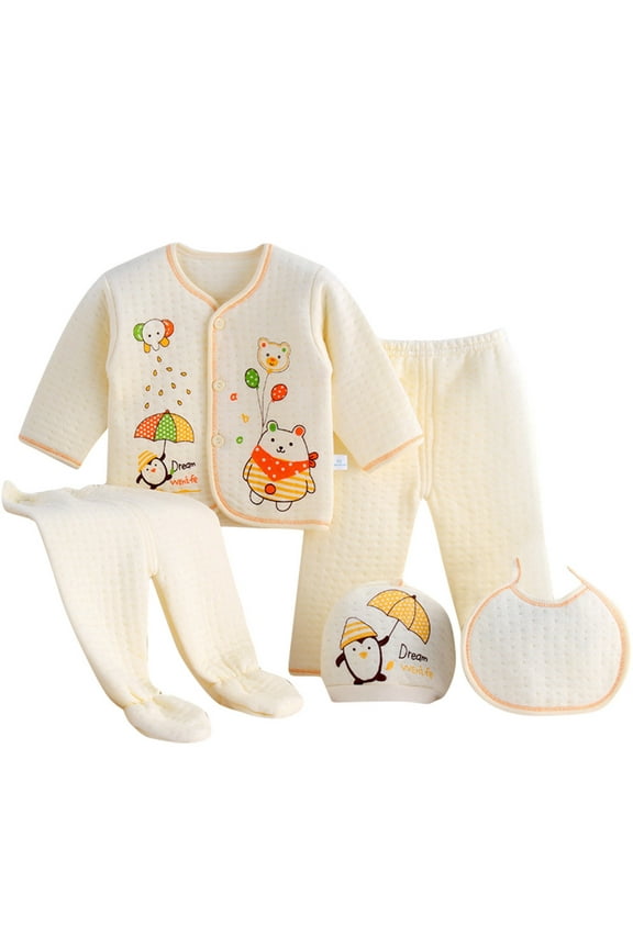 Layette Sets Winter Newborn Baby Clothes Newborn Girl Clothes Baby Outfit Pants Layette New Born Boy Clothing Set Yellow Size,One Size
