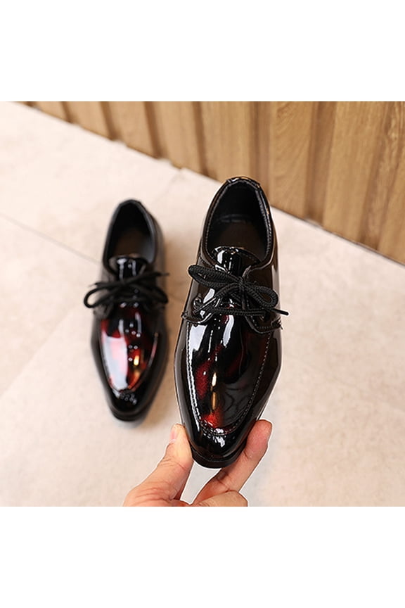 Little Boy Dress Shoes Boys Dress Shoes - Classic Lace-Up Oxford Casual Dress Formal Shoes Red Size,2.5