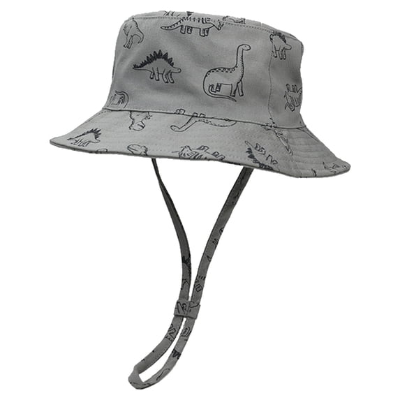 Karoyedx Little Boys Bucket Hats Baby Sun Hat Kids Summer UPF 50+ Toddler Bucket Hat Wide Brim Adjustable Beach Hats for Boys Girls Grey Size,2-3 Years