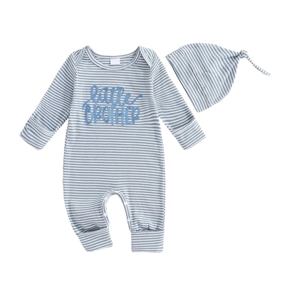 Karoyedx Little Boys Clothes Newborn Baby Boy Clothes Fall Winter Cute Infant Outfits Long Sleeve Romper Hat Bodysuit Jumpsuits Blue Size,0-3 Months