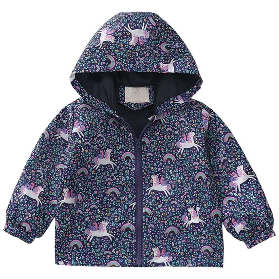 Karoyedx Little Boys Clothes Toddler Boys Windproof Jackets Baby Hooded Zip up Rain Coat Lightweight Outdoor Hiking Outwear Active Pockets Navy Size,2-3 Years