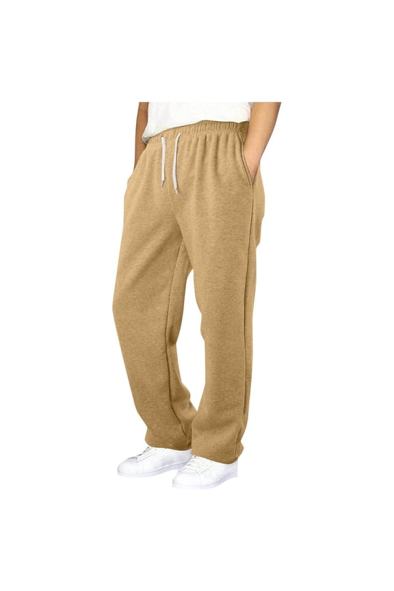 Little Boys Summer Pants Boys Thin Sweatpants Casual Athletic Pants with Drawstring Open Hem Jogger Pants with Pockets Khaki Size,7-8 Years