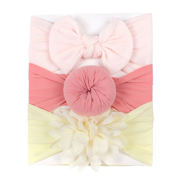 Karoyedx Newborn Bow Toddler Baby Boys Girls Stretch Solid Lace Flower Knotted Hairband Headwear Headband 3pcs Set Green Size,One Size
