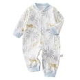 thumbnail image 1 of Karoyedx Newborn Clothes for Girls Baby Girl Boy Clothes Long Sleeve Romper One Piece Jumpsuit First Birthday Outfit Spring Fall Winter Blue Size,0-3 Months, 1 of 7