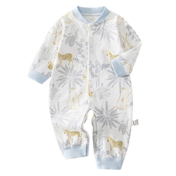 Karoyedx Newborn Clothes for Girls Baby Girl Boy Clothes Long Sleeve Romper One Piece Jumpsuit First Birthday Outfit Spring Fall Winter Blue Size,0-3 Months