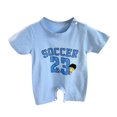 thumbnail image 1 of Karoyedx Newborn Rompers Baby Boy Summer Newborn Baby Boy Outfit Romper Short Sleeve Jumpsuit One Piece Clothes Blue Size,1-3 Months, 1 of 3
