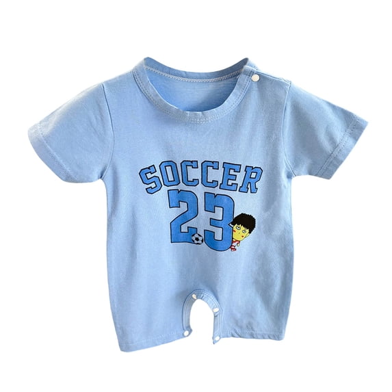 Karoyedx Newborn Rompers Baby Boy Summer Newborn Baby Boy Outfit Romper Short Sleeve Jumpsuit One Piece Clothes Blue Size,1-3 Months