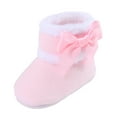 thumbnail image 1 of Karoyedx Newborn Winter Boots Girl Baby Ankle Boots Infant Boys Girls Fleece Booties Anti-Slip Rubber Sole Sneakers Toddler Newborn Walking Crib Shoes Pink Size,4.5, 1 of 6