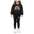 thumbnail image 1 of Karoyedx Outfit Sets for Kids Toddler Girl Clothes Little Kids Fall Outfits Winter Sweatshirt Pants Set Black Size,7-8 Years, 1 of 7