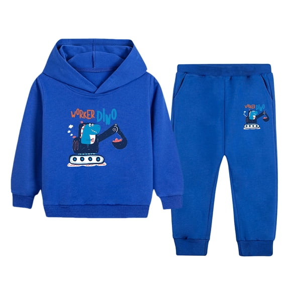 Karoyedx Outfits for Teen Boys Toddler Boy Clothes 1-5T Outfits Soft Solid Sweatshirt and Pants Sets Fall Winter Sweatsuit 2Pcs Long Sleeve Kids Clothing Blue Size,4-5 Years