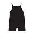 thumbnail image 1 of Karoyedx Overalls for Girls Cotton Overall Shorts Kids Cute Romper Shortalls Pockets Teen Girls Summer Casual Short Overalls School Clothes Black Size,11-12 Years, 1 of 8