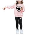 thumbnail image 1 of Karoyedx Pant Sets for Toddler Girls Fall Winter Outfits Cartoon Print Long Sleeve Crewneck Sweatshirt Top+Sweatpant 2 Piece Clothing Set Pink Size,4-5 Years, 1 of 8