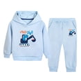 thumbnail image 1 of Karoyedx Pant Sets for Toddlers Boys Clothes Dinosaur Boy Clothes Fall Winter Outfits Long-sleeved Hooded Sweatshirt Pants 2Pcs Set Light Blue Size,3-4 Years, 1 of 5