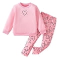 thumbnail image 1 of Karoyedx Pant Sets for Toddlers Toddler Girls 2 Piece Outfits Long Sleeve Sweatshirt Leggings Pants Fall Winter Casual Clothes Sets Pink Size,3-4 Years, 1 of 9