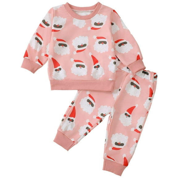Karoyedx Pant Sets for Girls Toddler Baby Girl Outfits Long Sleeve Sweatshirt Pullover and Pants 2 Pcs Fall Winter Clothes Set Pink Size,12-18 Months