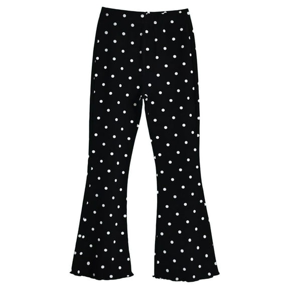 Karoyedx Pants for Teens Girls Stretch Bell Bottoms Flare Pants Little | Big Kid Ruffle Bootcut Leggings Black Size,9-10 Years