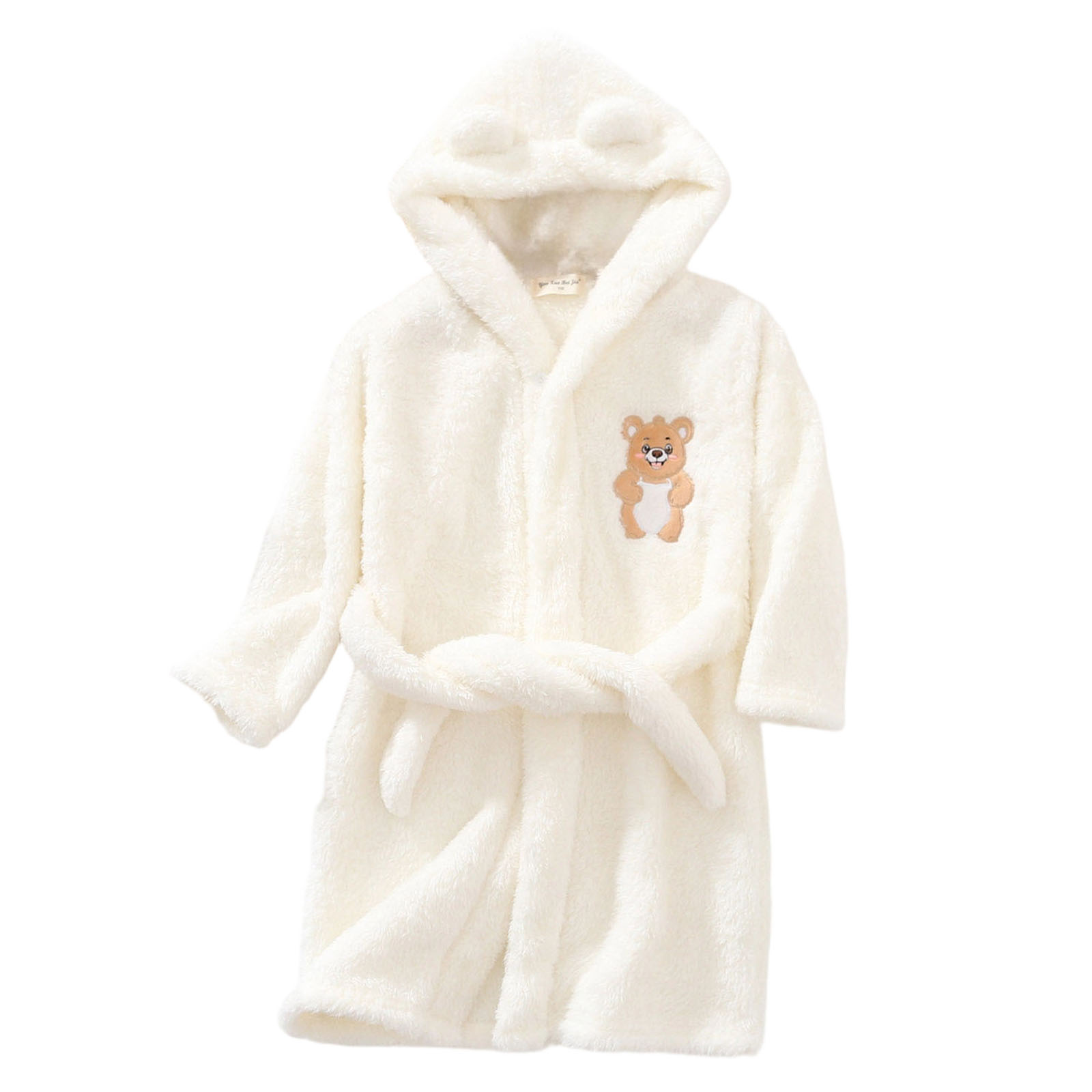 Bata de baño Karoyedx para adolescentes unisex, albornoz de felpa para bebé, kimono liso, bata para recién nacido, niños y niñas, ropa de dormir, blanco, talla 2-3 años