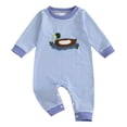 thumbnail image 1 of Karoyedx Rompers for Baby Boys Clothes Baby Boy Outfits Footed Romper Snap Animal Print Preemie Newborn Blue Size,12-18 Months, 1 of 7
