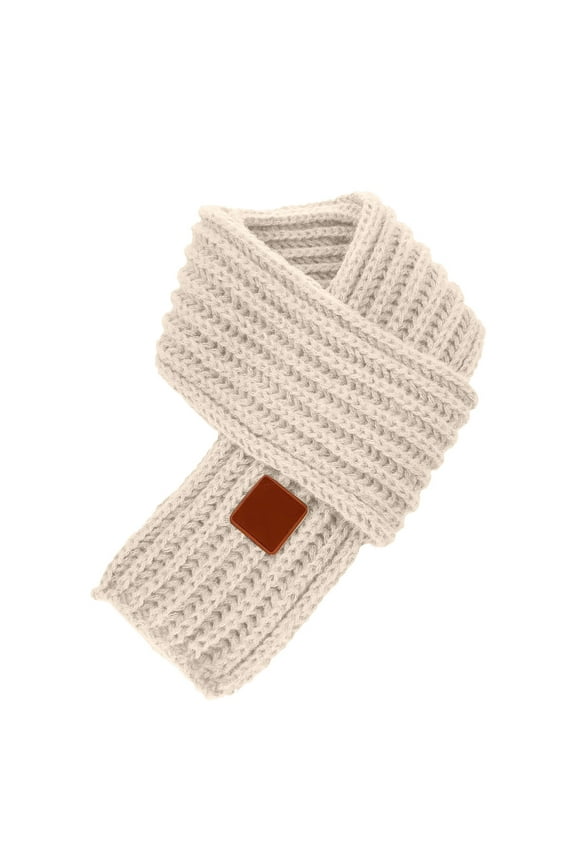 Scarf for Children Kids Winter Knitted Scarves Boys Girls Winter Knitted Scarves Suitable for Keeping the Neck Warm for Children Beige Size,One Size