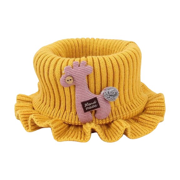 Karoyedx Scarf Winter Girls Winter Knitted Scarf Giraffe Knitted Neck Warmer Cute Animal Warm Scarf Neck Warm Ruffle Mock Blouse Necks Yellow Size,One Size
