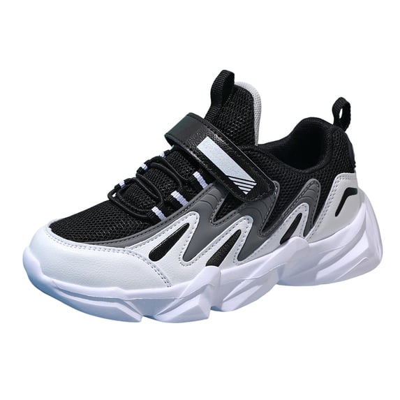 Karoyedx Shoes for Boy Toddlers Toddler/Little Kid Boys Girls Lightweight Breathable Sneakers Strap Athletic Tennis Shoes for Running Walking Black Size,3.5