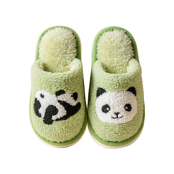 Karoyedx Slippers for Kids Toddler Boys Girls House Slippers Indoor Home Shoes Warm Slipper Socks for Kids Baby Soft Winter Warm Walking Shoes Green Size,13