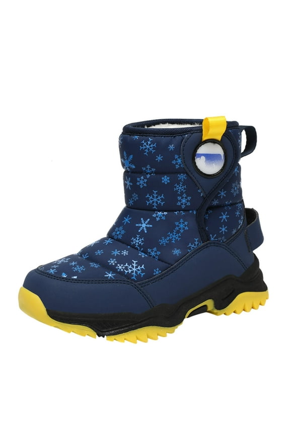 Snow Boots for Kids Girls Boys Warm Winter Boots Kids Outdoor Snow Boots(Toddler/Little Kid) Dark Blue Size,2