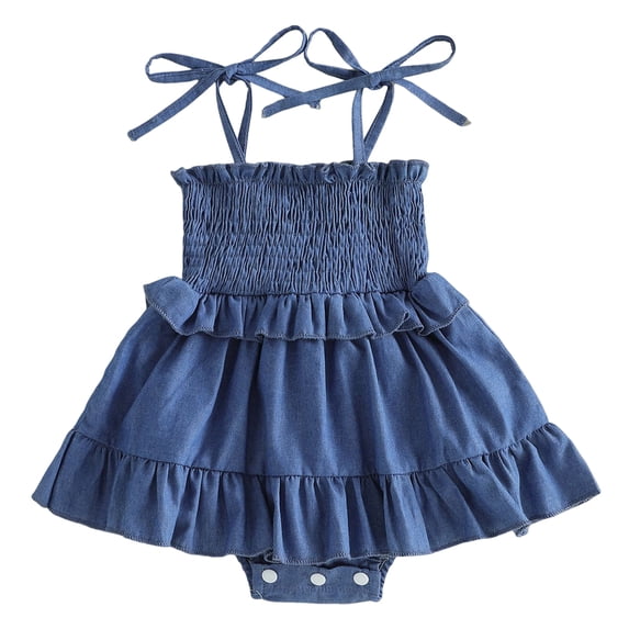 Karoyedx Summer Newborn Clothes Infant Baby Boy Girl Outfit Clothes Smocked Short Sleeve Romper Jumpsuit Blue Size,6-12 Months