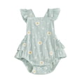 thumbnail image 1 of Karoyedx Summer Outfit Baby Girl Newborn Baby Girl Clothes Infant Summer Romper Sleeveless Floral Cute Outfits One Piece Jumpsuit Bodysuit Light Green Size,0-3 Months, 1 of 8