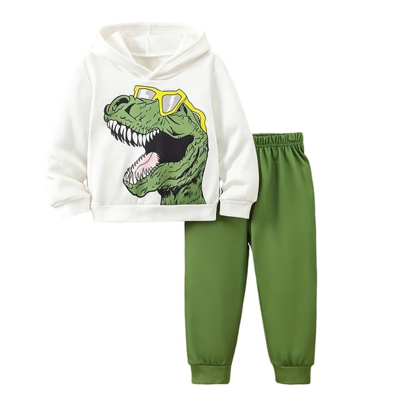 Karoyedx Sweat Suit Set Toddler Boy Clothes Dinosaur Printed Hoodies Long Sleeve Pant Sets Toddler Clothes for Boys Sweatpants Set AG Size,4-5 Years
