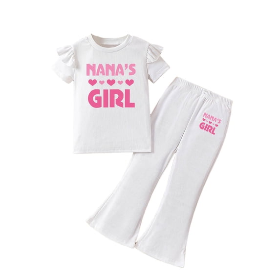 Karoyedx Teenage Girl Clothes Girls Clothes 2 Piece Cute Print T-Shirt Tops & Cargo Pants Spring Summer Outfits Teen Tween Girls White Size,3-4 Years