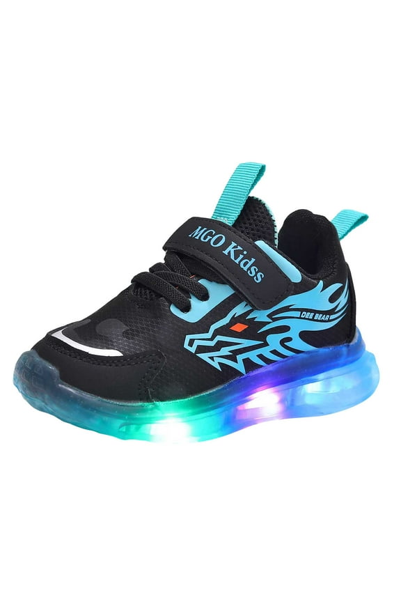 Tennis Shoes for Girls Fashion Sneakers Toddler Boys Girls Light Up Shoes LED Flashing Lightweight Mesh Breathable Adorable Running Sneakers for Toddler and Little Kid Blue Size,10