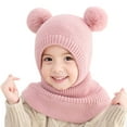 thumbnail image 1 of Karoyedx Todders Winter Hats Toddler Baby Winter Hat Knitted Thick Warm Thermal Windproof Ski Cycling Earflap Hood Skull Caps Kids Scarf Hat Black Size,One Size, 1 of 5